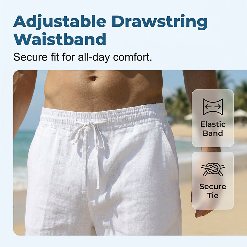 Men's Casual Capri Pants with Drawstring Waist