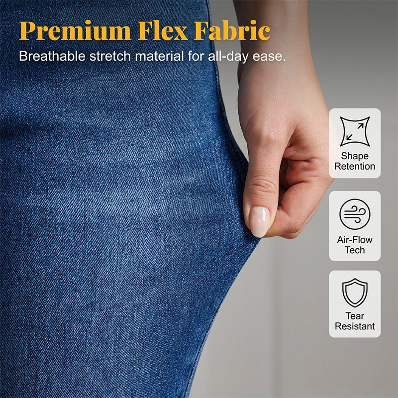Damescapribroek met stretch en hoge taille