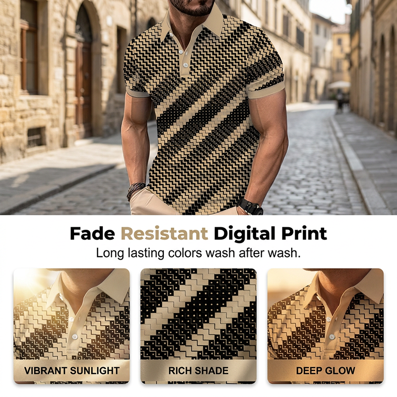 Camisas con cuello y estampado geométrico para hombre