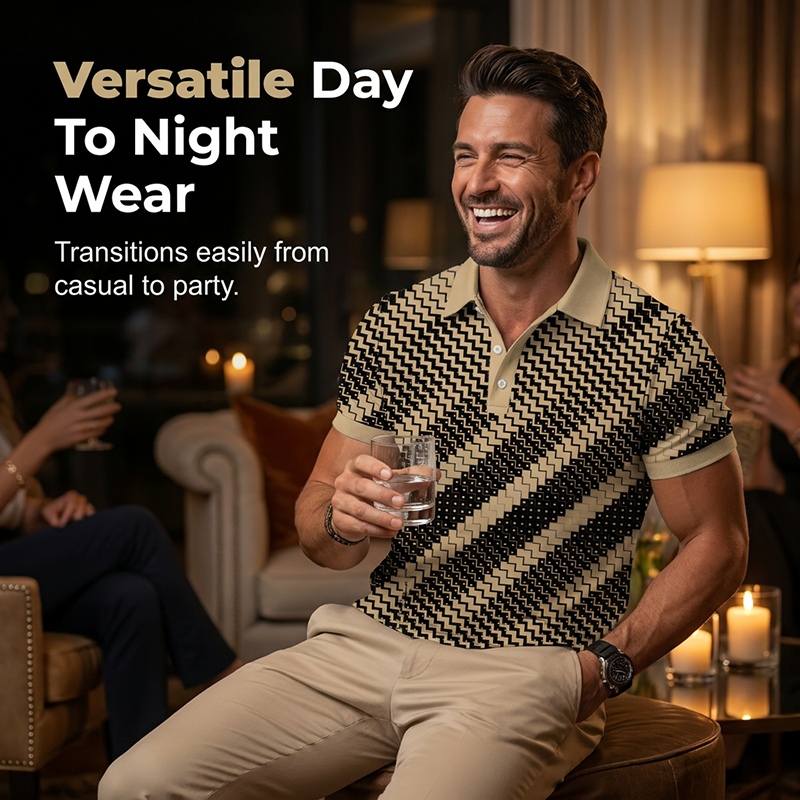 Camisas con cuello y estampado geométrico para hombre