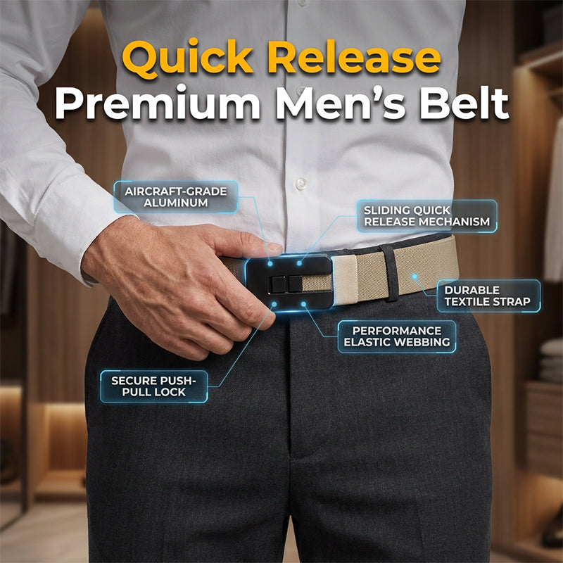 New Arrival Men Push-Pull Automatic Buckle Casual Polyester Belt