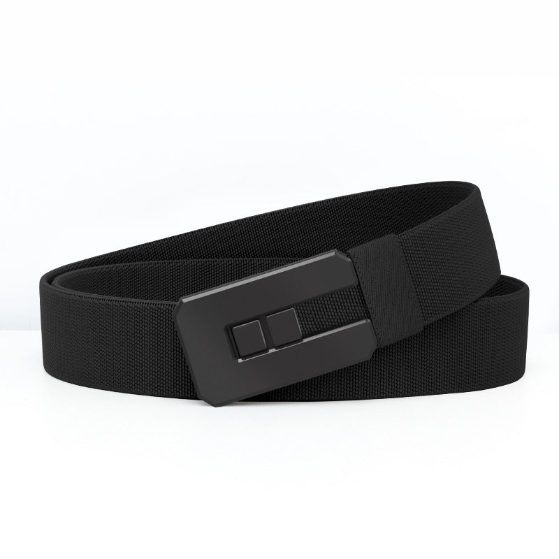 New Arrival Men Push-Pull Automatic Buckle Casual Polyester Belt