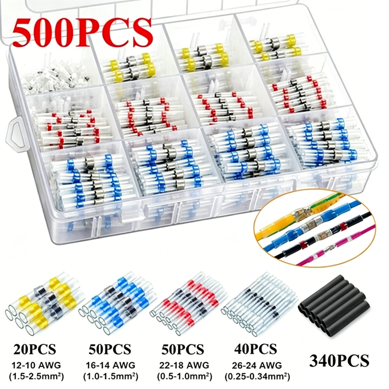 Kit de conectores de cable con sellado de soldadura impermeable