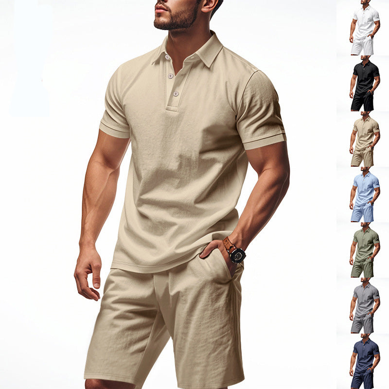 2-delige casual set voor heren met top en short