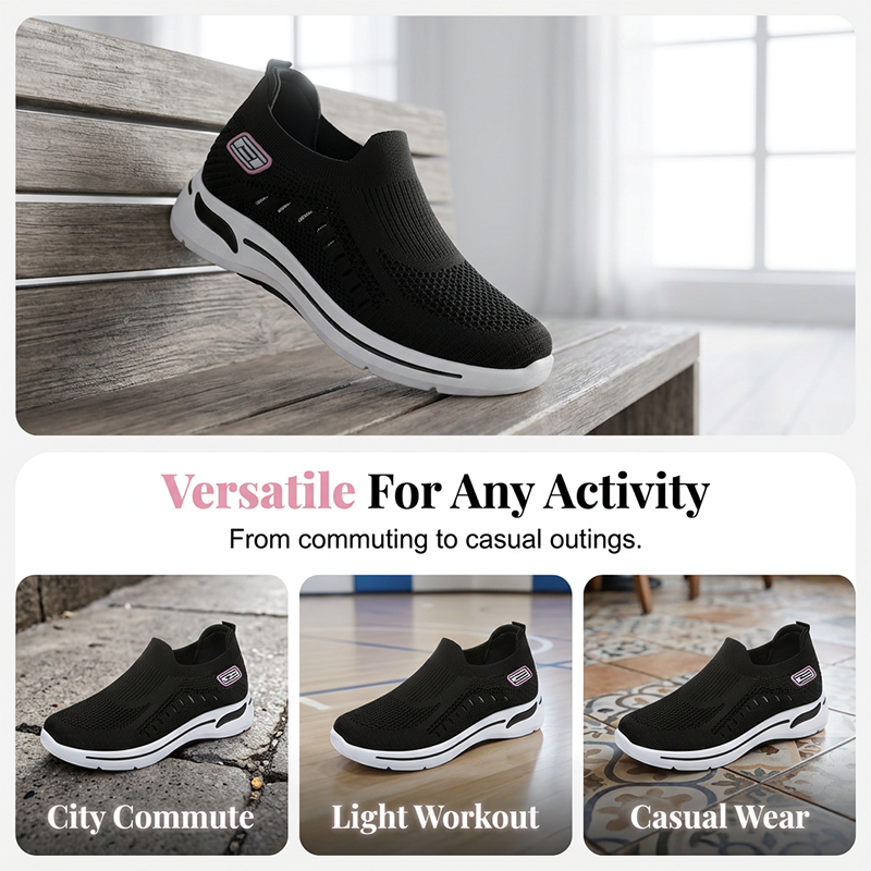 Ademende gebreide wandelschoenen voor dames