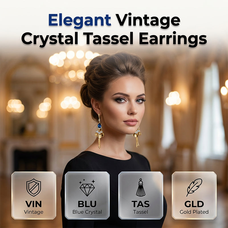 Elegante vintage oorbellen met hangende strass