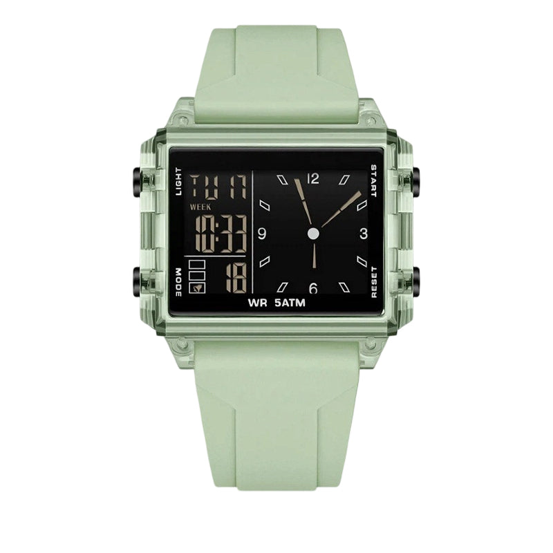 SpecialWaterproof Transparent Digital Watch ¨C 50M Rating, Luminous Display, Hybrid Time