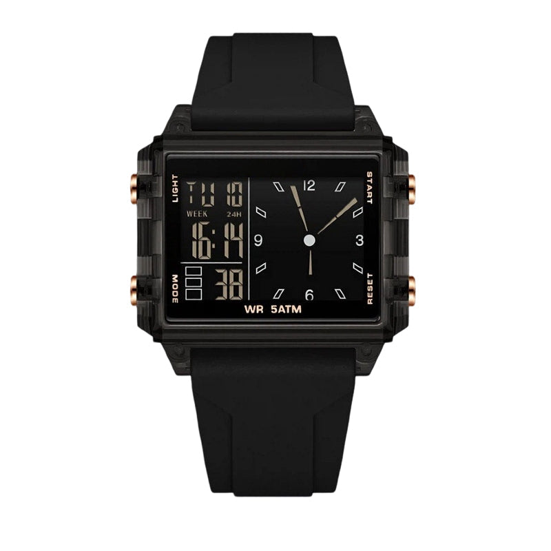 SpecialWaterproof Transparent Digital Watch ¨C 50M Rating, Luminous Display, Hybrid Time