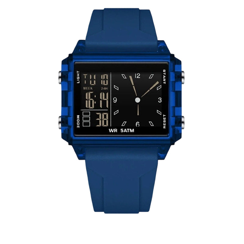SpecialWaterproof Transparent Digital Watch ¨C 50M Rating, Luminous Display, Hybrid Time