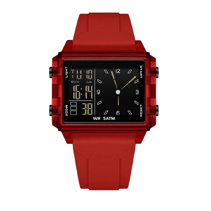 SpecialWaterproof Transparent Digital Watch ¨C 50M Rating, Luminous Display, Hybrid Time