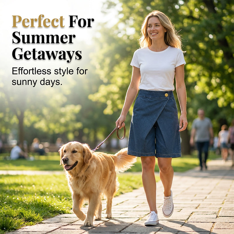 Asymmetrische shorts met wijde pijpen voor dames