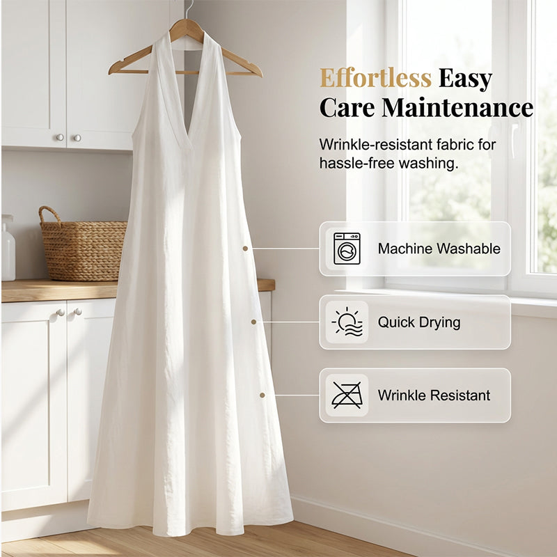 Elegant Summer Casual Halter Maxi Dress