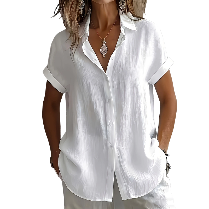 Camisa informal de manga corta para mujer, ideal para el verano