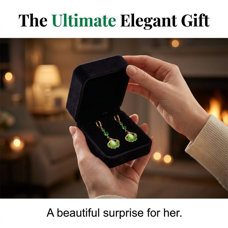 Pendientes elegantes de borla con hojas de ginkgo