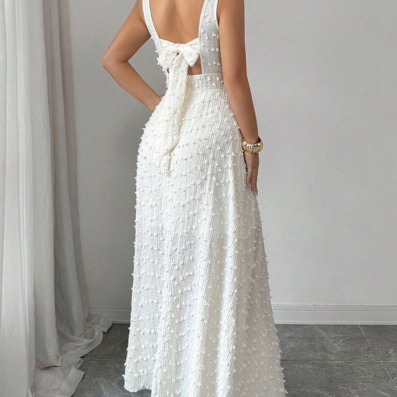 New Arrival Women's Sleeveless Square Neck Split Maxi Dress