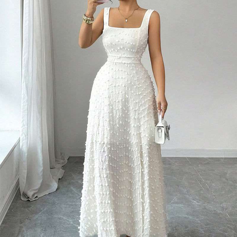 New Arrival Women's Sleeveless Square Neck Split Maxi Dress