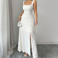 New Arrival Women's Sleeveless Square Neck Split Maxi Dress