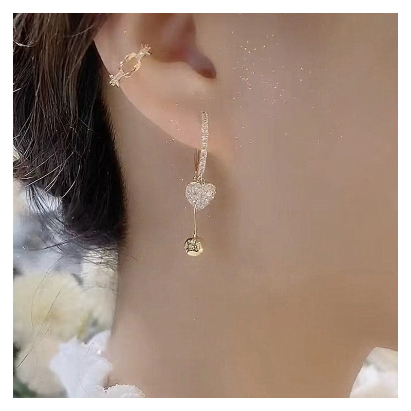Sparkling Heart Dangle Earrings for Women