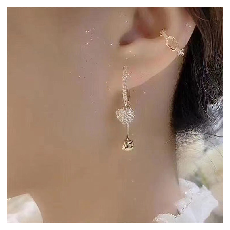 Sparkling Heart Dangle Earrings for Women