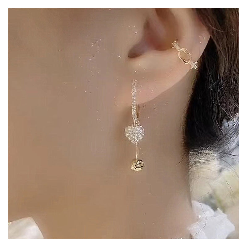 Sparkling Heart Dangle Earrings for Women