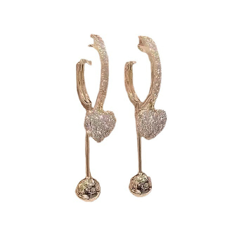 Sparkling Heart Dangle Earrings for Women