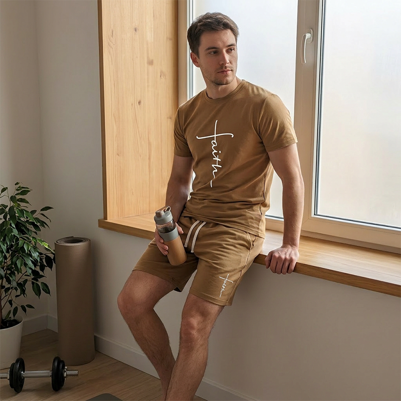 Casual sportset voor heren voor de zomer
