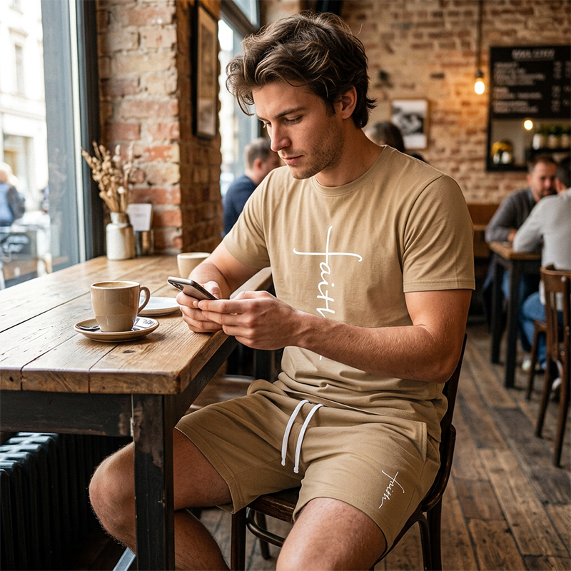 Casual sportset voor heren voor de zomer