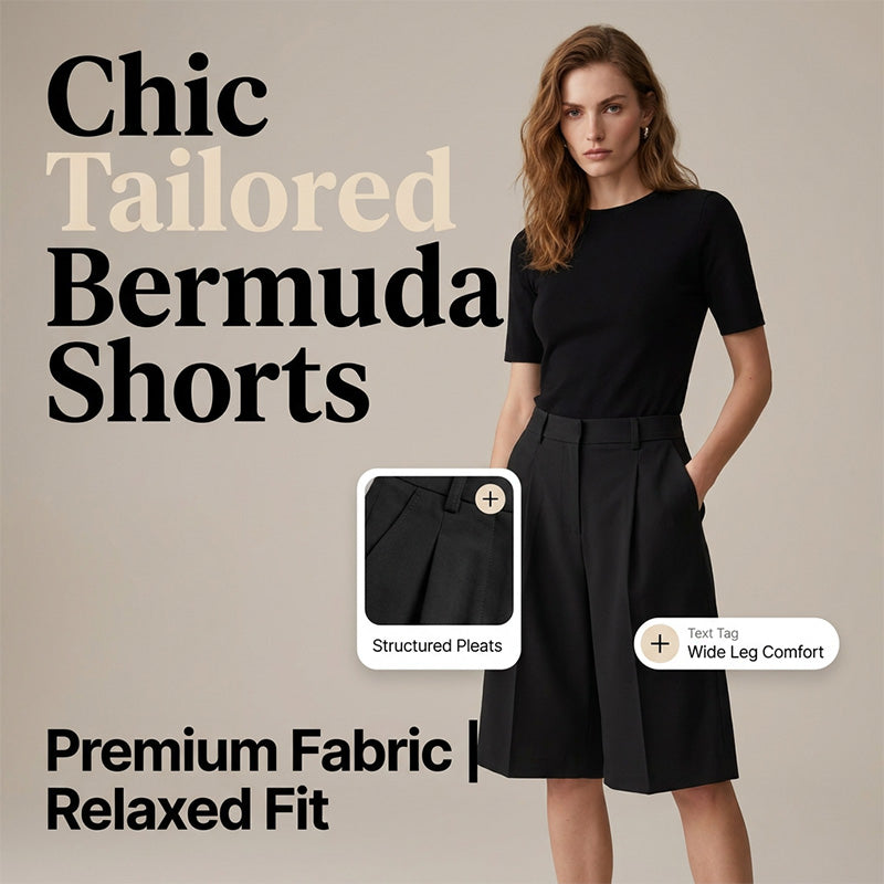 Pantaloncini bermuda da donna dal taglio ampio