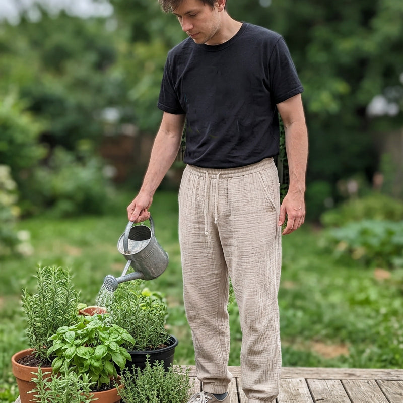 Pantaloni casual da uomo comodi con coulisse