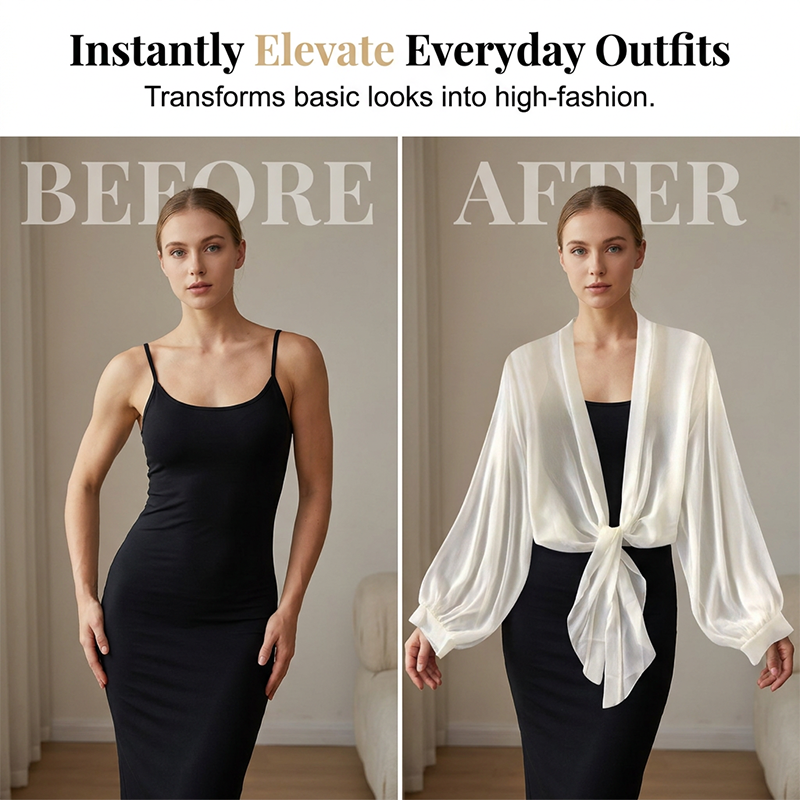 Lichtgewicht chiffonvest met striksluiting voor dames