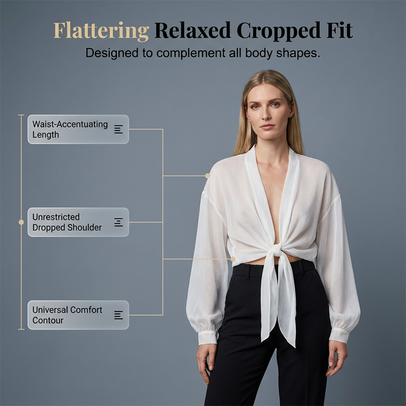 Lichtgewicht chiffonvest met striksluiting voor dames