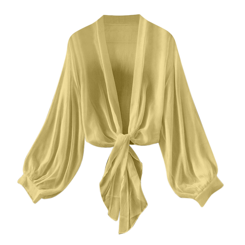 Women's Lightweight Chiffon Tie-Front Cardigan