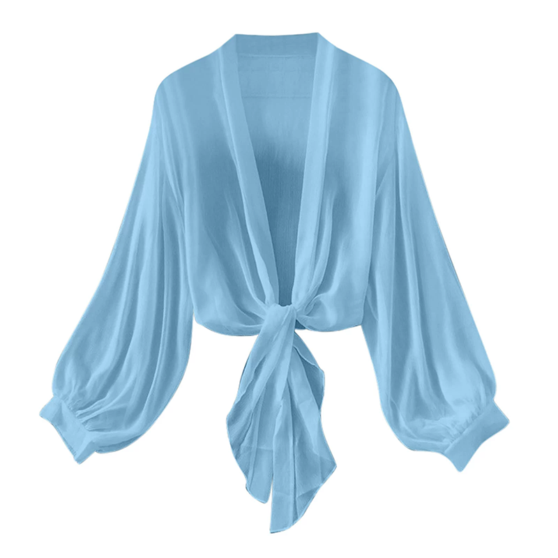 Women's Lightweight Chiffon Tie-Front Cardigan
