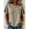 Women¡¯s Summer Top with Raw Edge Paneling