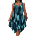 Elegant Gradient Print Sleeveless Dress