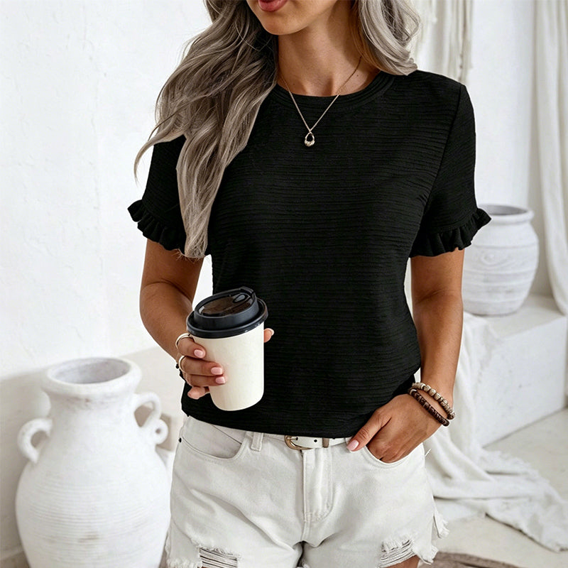 Women's Elegant Ruffle Sleeve Summer Top