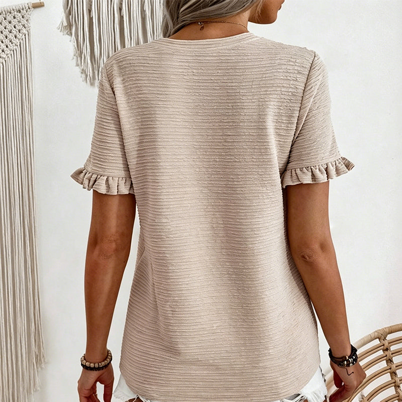 Women's Elegant Ruffle Sleeve Summer Top