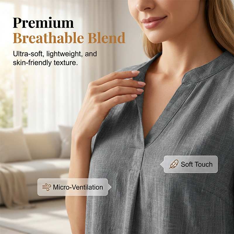 Casual blouse met losse pasvorm en V-hals voor dames