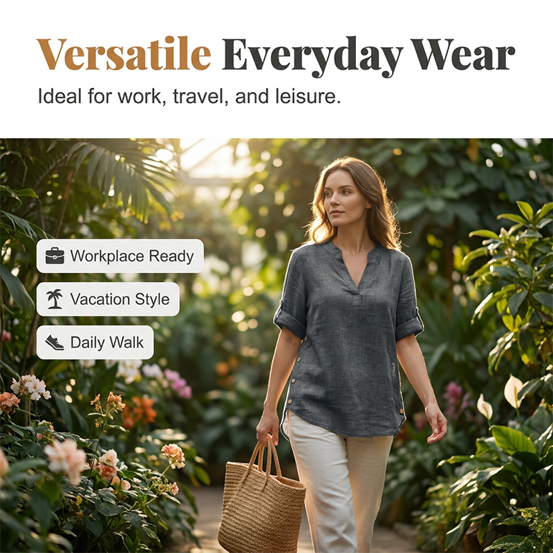 Casual blouse met losse pasvorm en V-hals voor dames