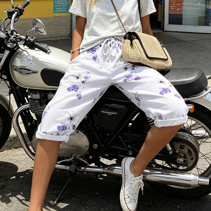 Pantalon court décontracté pour femme