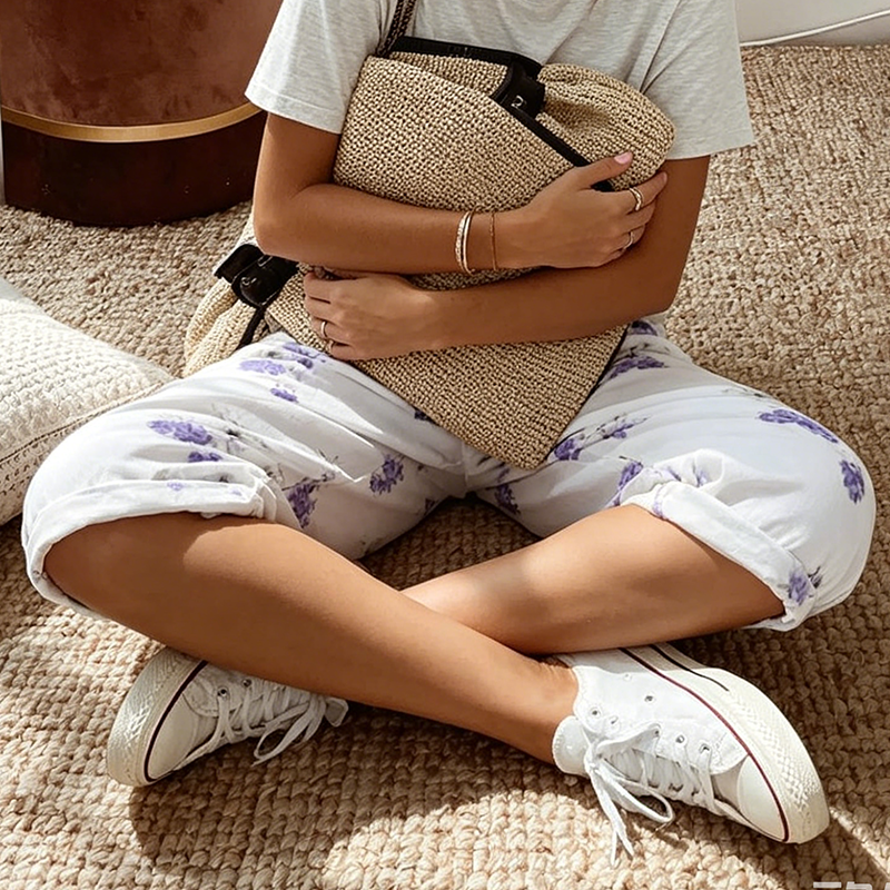 Pantalon court décontracté pour femme
