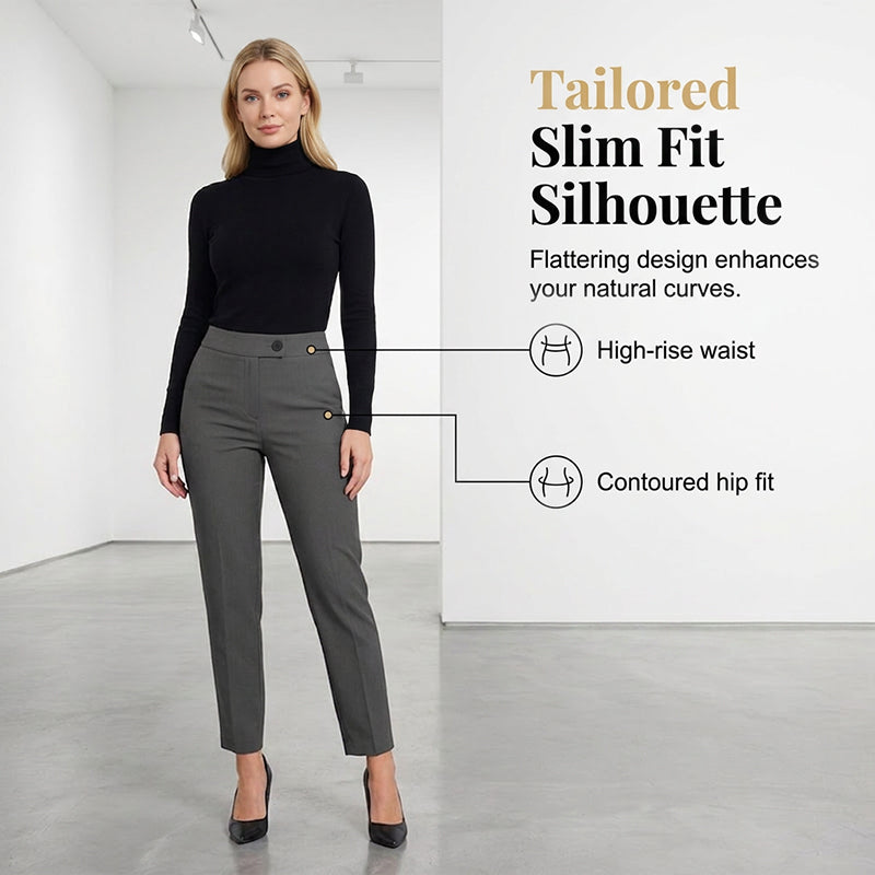 Women's High Waisted Cropped Suit Pants
