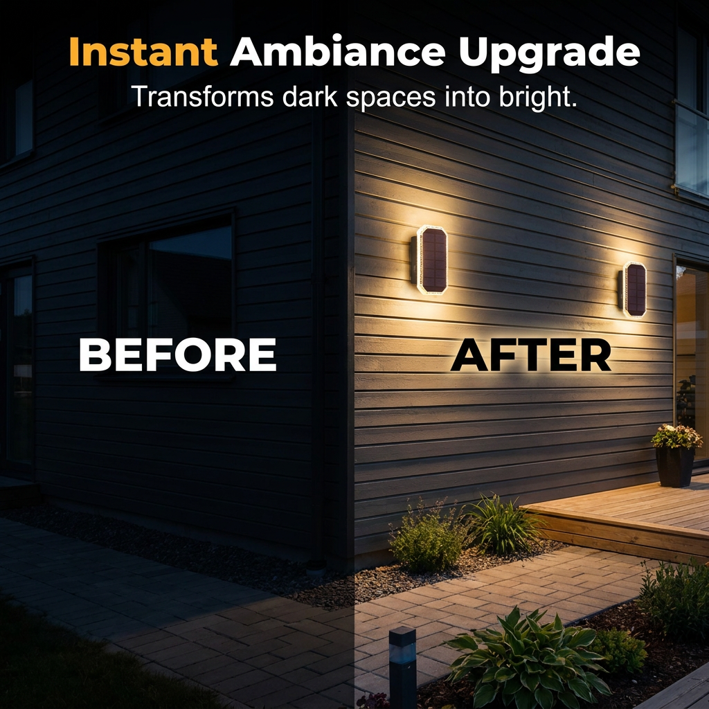Up & Down Solar Wall Light