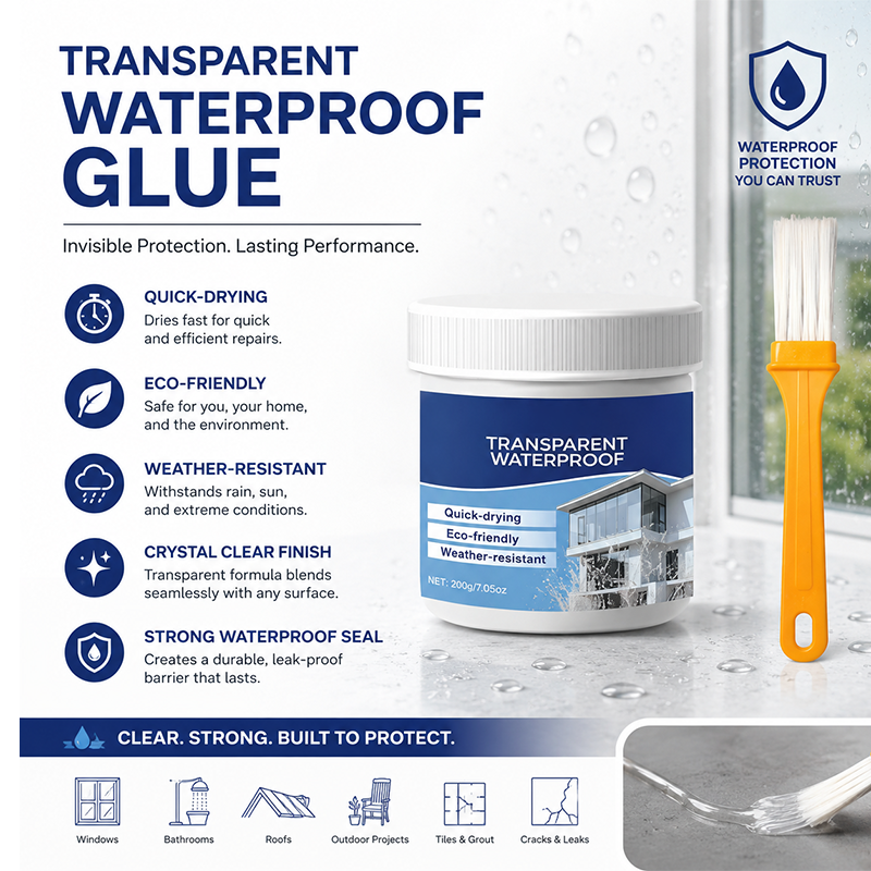 Transparante waterdichte afdichtkit met kwast
