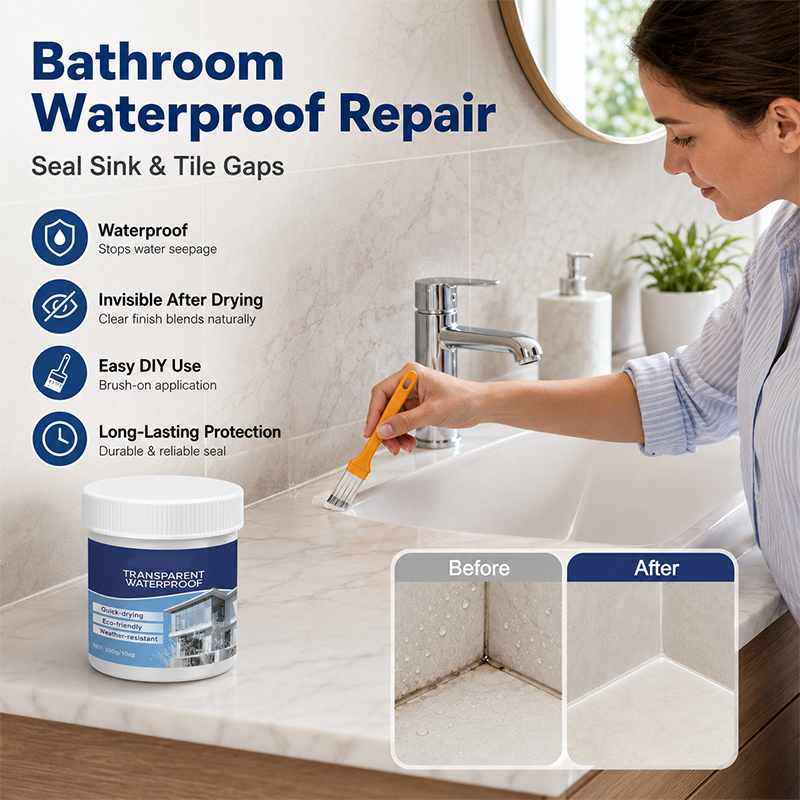 Transparante waterdichte afdichtkit met kwast