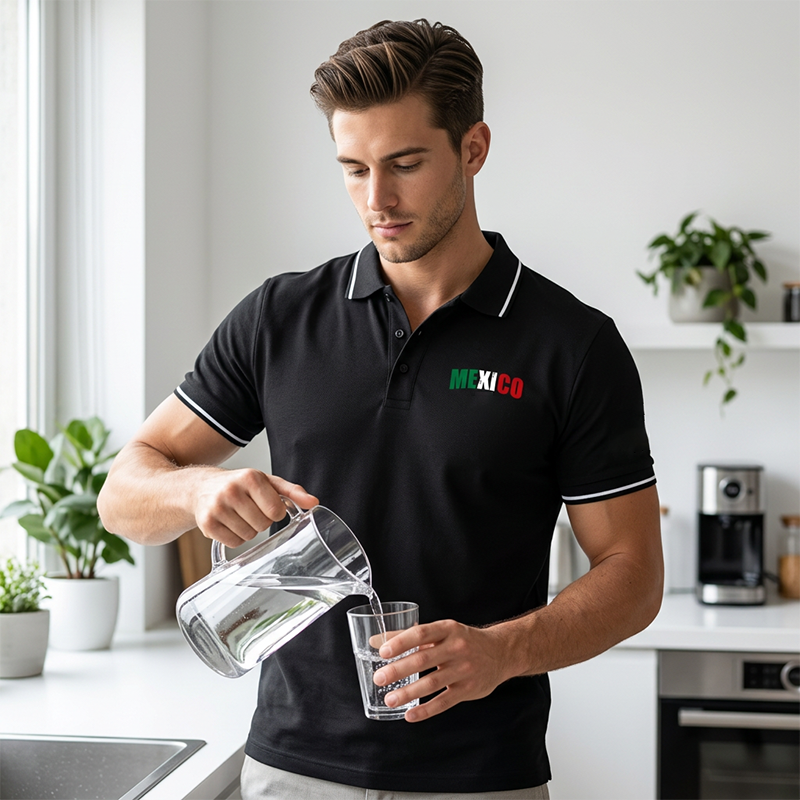 Men's Classic Lapel Short Sleeve Cotton Top