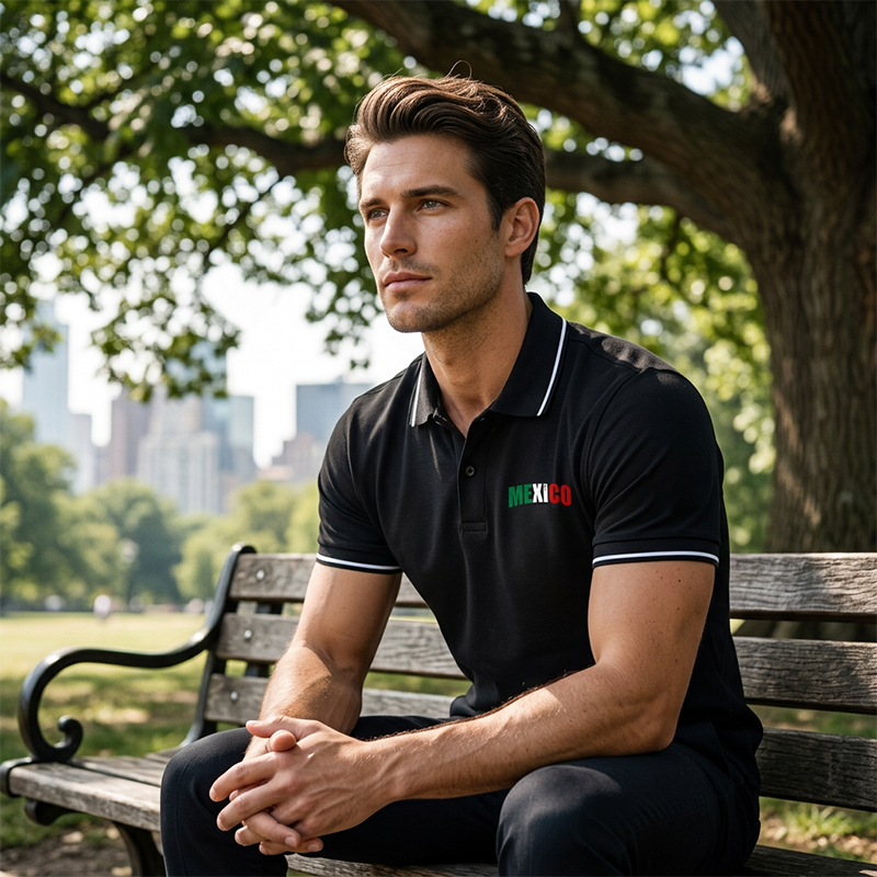 Men's Classic Lapel Short Sleeve Cotton Top