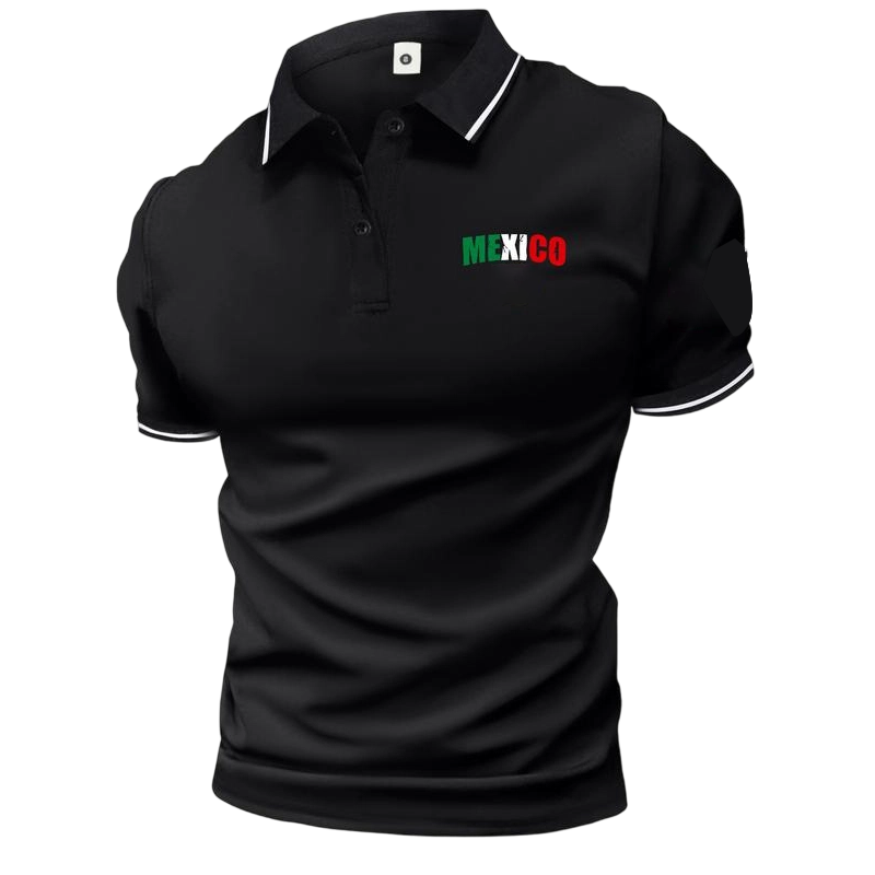 Men's Classic Lapel Short Sleeve Cotton Top