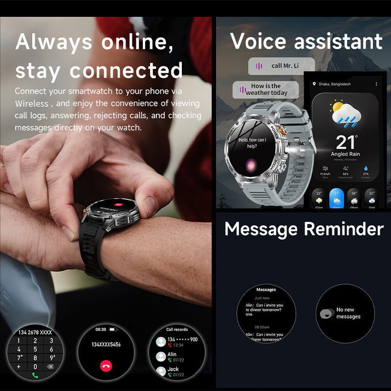 Montre de sport intelligente Bluetooth avec batterie de 1000mAh