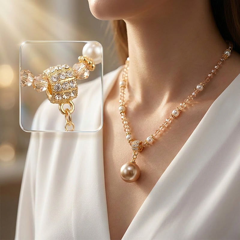 GratisCadena elegante de perlas sintéticas para mujer